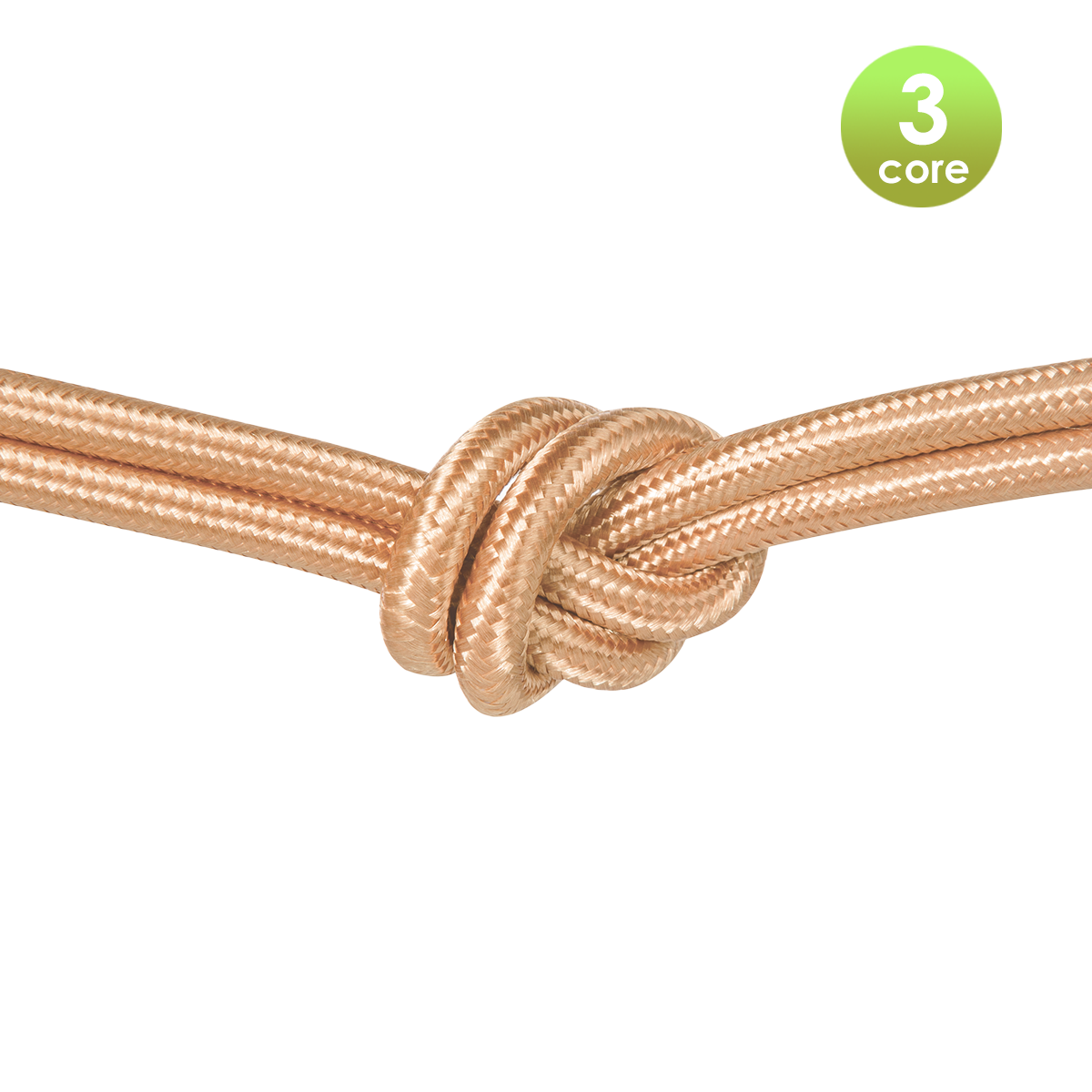 Tangla lighting - TLCB01013SV - 3c - Fabric cable 3 core - in glossy peach